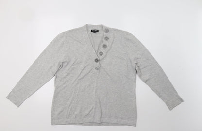 Womens UK Size L Marble Grey Pullover Jumper