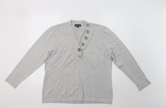 Womens UK Size L Marble Grey Pullover Jumper