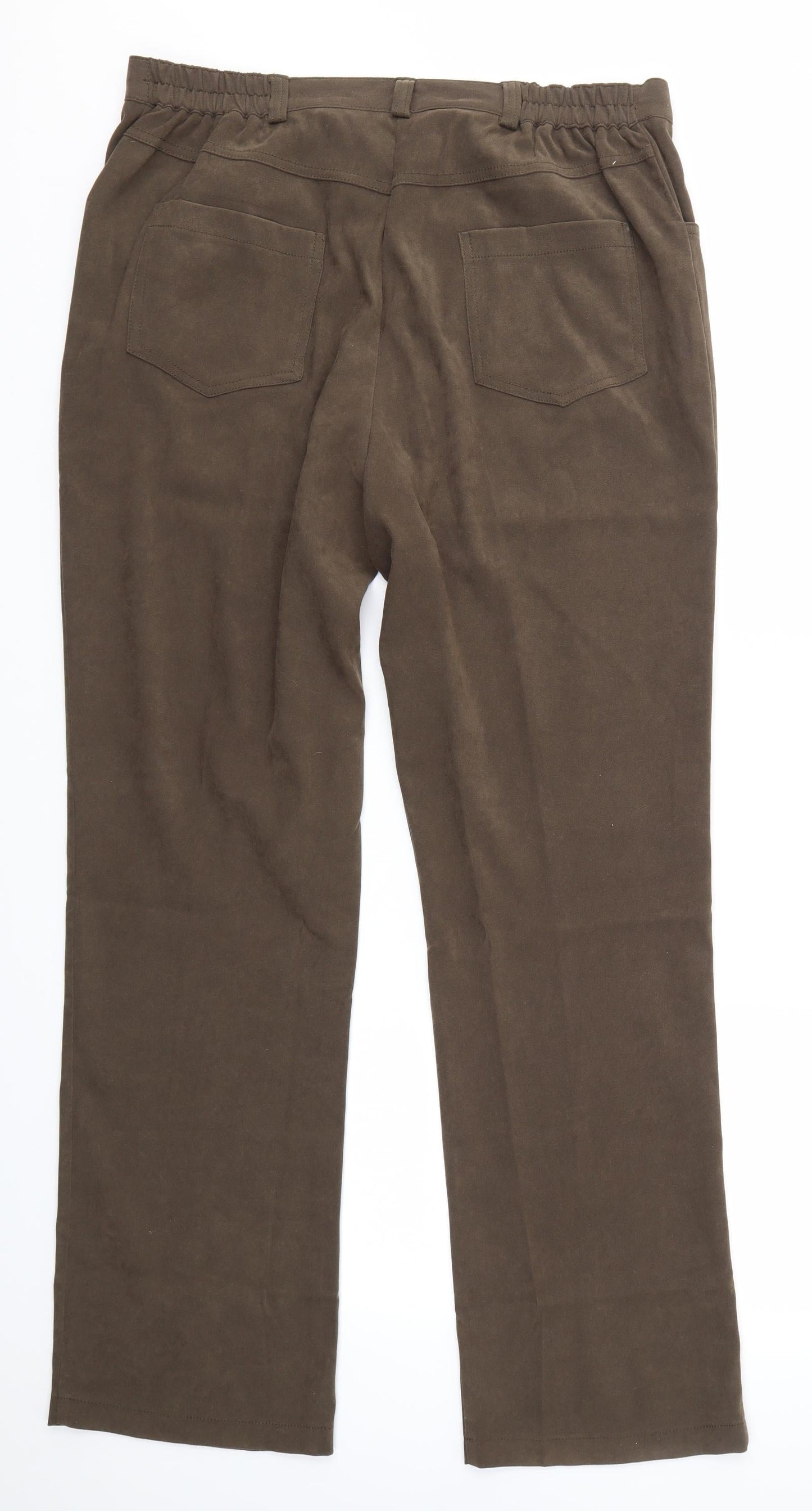 Womens UK Size 16 Casual Comfort Regular Fit Dress Pants Green Trousers