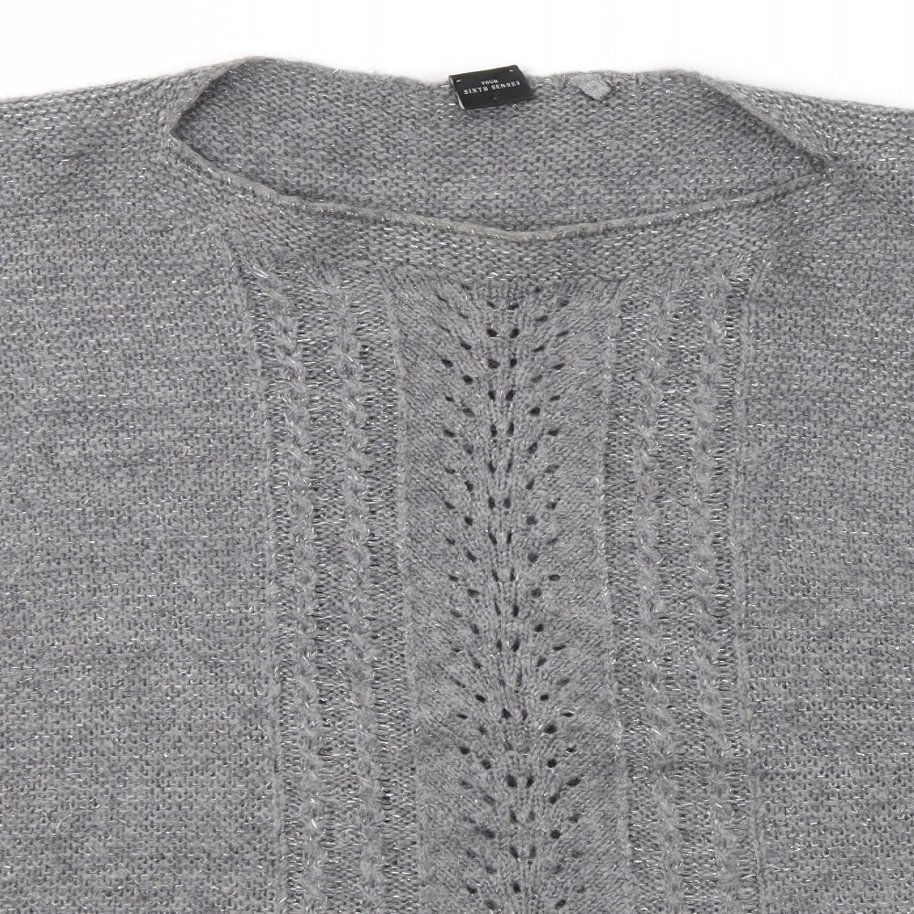 Womens UK Size S Your Sixth Sense Grey Pullover Jumper