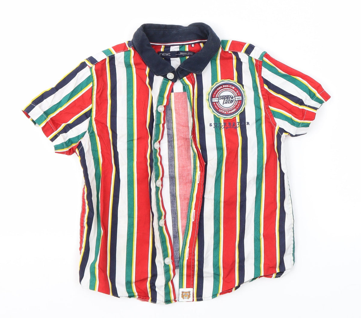 Additional front view of Next boys’ multicoloured striped basic button-up, size 2-3, years