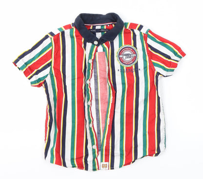 Additional front view of Next boys’ multicoloured striped basic button-up, size 2-3, years