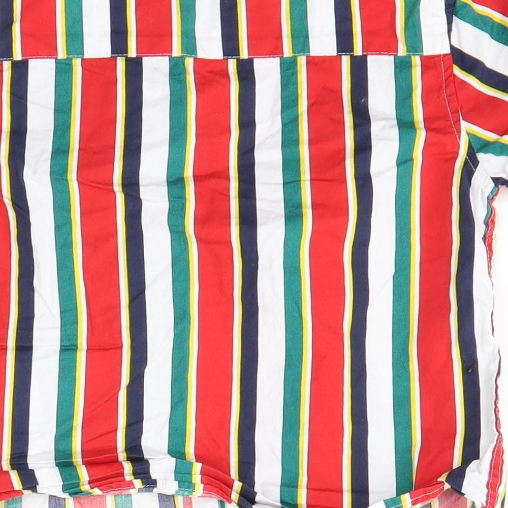 Brand and care label for Next boys’ multicoloured striped basic button-up, size 2-3, years