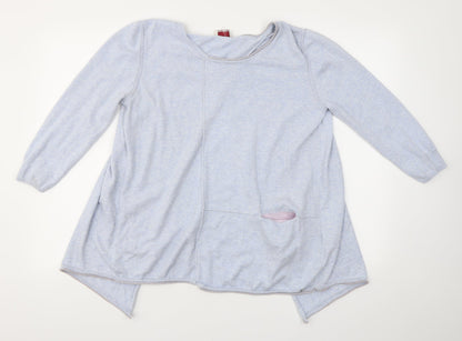Womens UK Size 16 Wrap Blue Pullover Jumper