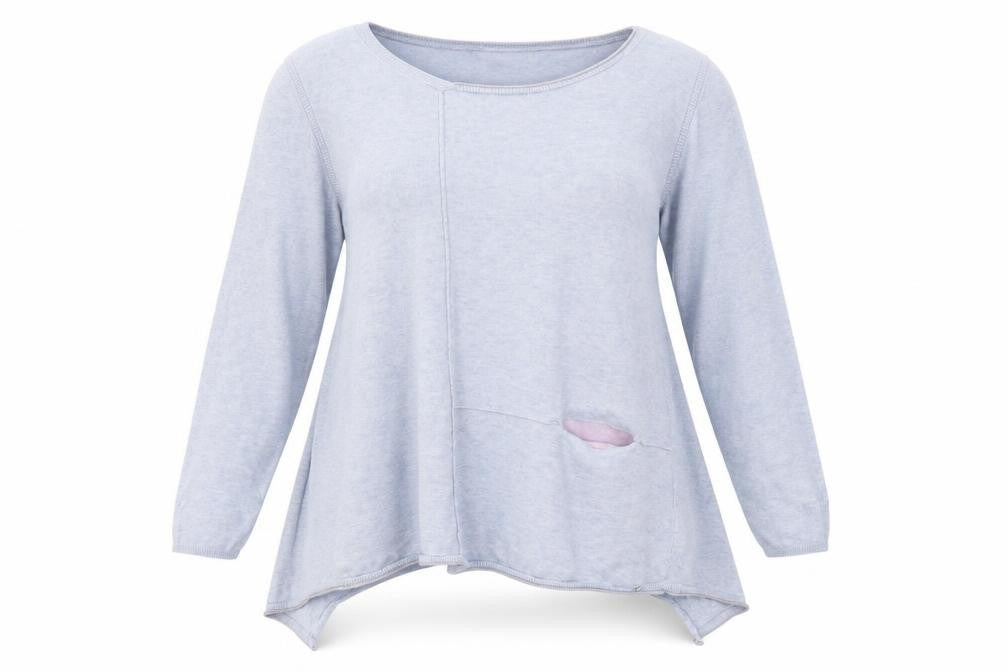 Womens UK Size 16 Wrap Blue Pullover Jumper