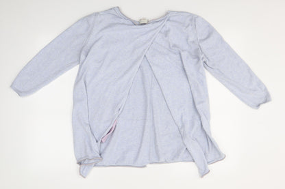 Womens UK Size 16 Wrap Blue Pullover Jumper