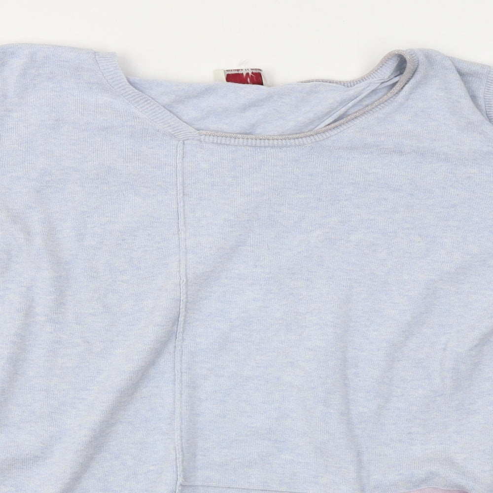 Womens UK Size 16 Wrap Blue Pullover Jumper