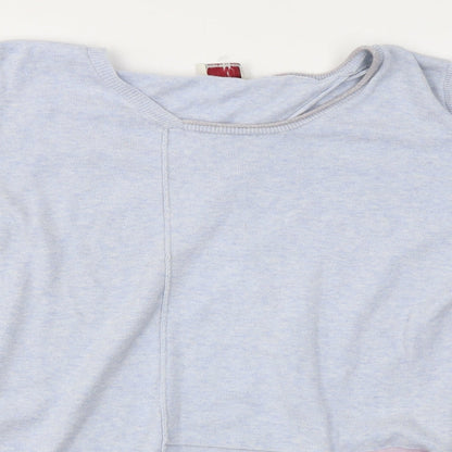 Womens UK Size 16 Wrap Blue Pullover Jumper
