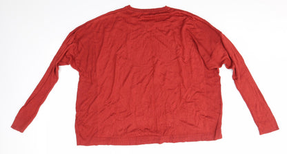 Womens UK Size 22 M&S Orange Pullover Jumper
