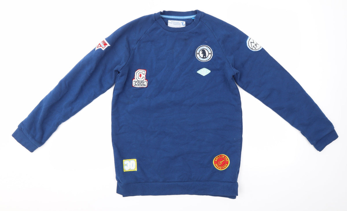 Additional front view of Tu boys’ blue jumper, size 12, years