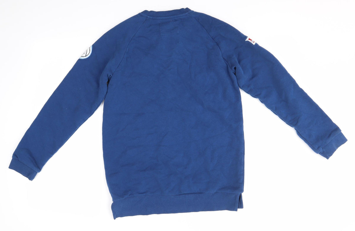 Back view of Tu boys’ blue jumper, size 12, years