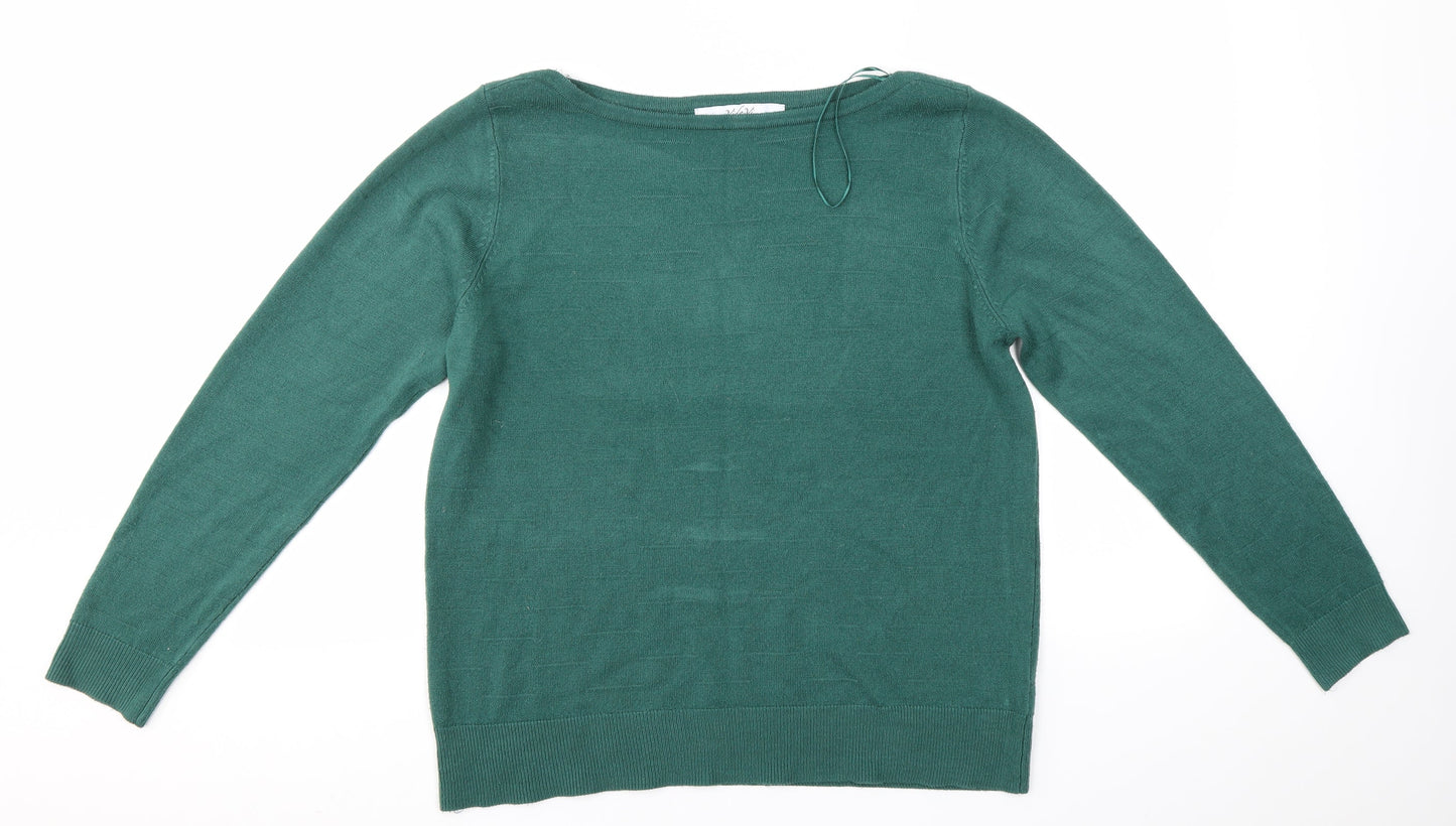 Womens UK Size L Vida Vi Green Pullover Jumper