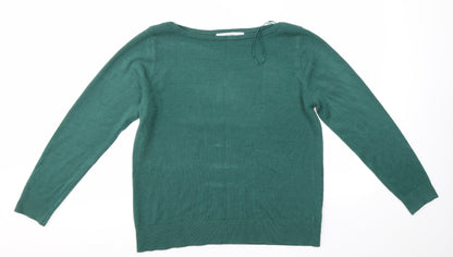 Womens UK Size L Vida Vi Green Pullover Jumper