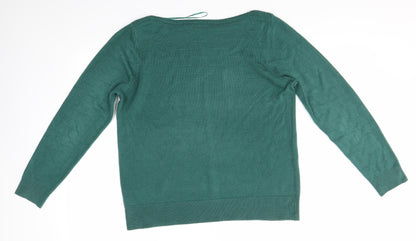 Womens UK Size L Vida Vi Green Pullover Jumper