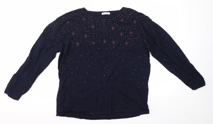 Womens UK Size 20 M&S Blue Pullover Jumper
