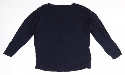 Womens UK Size 20 M&S Blue Pullover Jumper