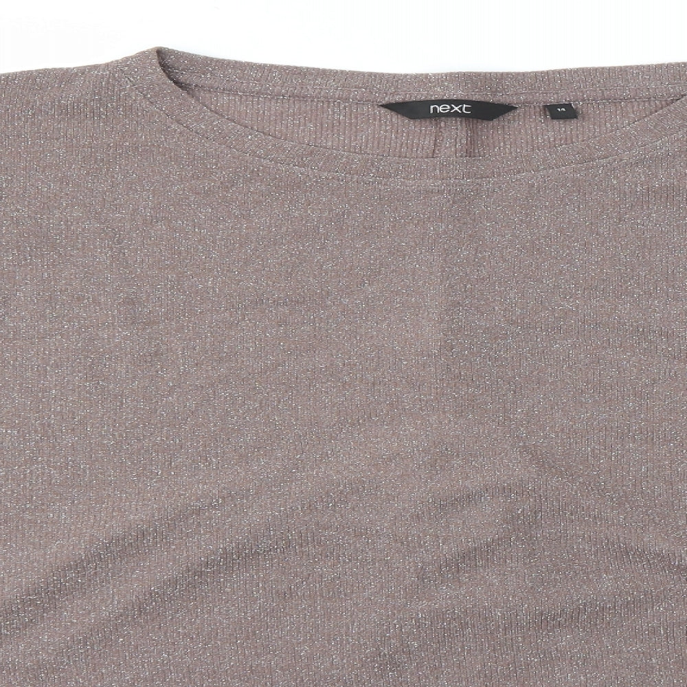 Womens UK Size 14 NEXT Brown Basic Blouse