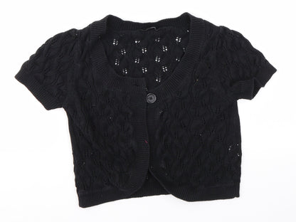 Womens UK Size 8 Dorothy Perkins Black Cardigan Jumper