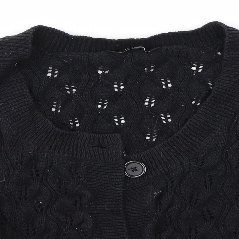 Womens UK Size 8 Dorothy Perkins Black Cardigan Jumper