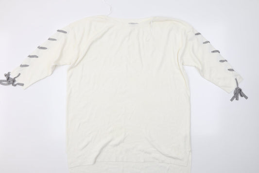 Womens UK Size 18 Soon White Pullover Jumper