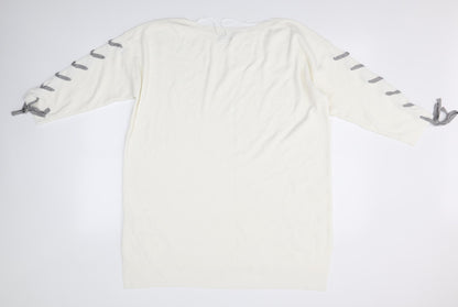 Womens UK Size 18 Soon White Pullover Jumper
