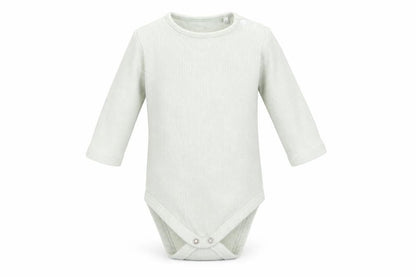 Front view of Tu girls’ green romper one-piece, size 3-6, months