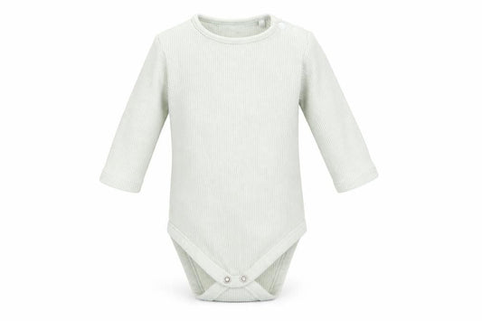Front view of Tu girls’ green romper one-piece, size 3-6, months