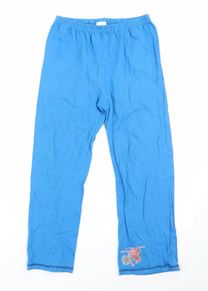 Preworn Boys Blue Solid   Pyjama Pants Size 9-10 Years  - Spiderman