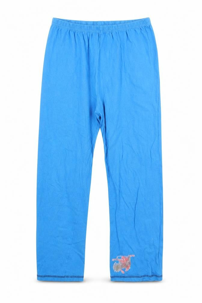 Front view of Preworn boys’ blue solid pyjama pants, size 9-10, years - spiderman