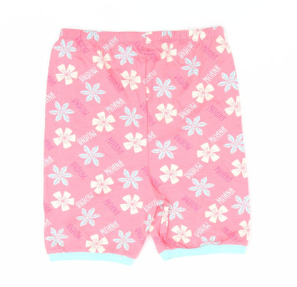 Character.Com Girls Pink Floral   Pyjama Pants Size 12 Years  - Blue Yellow Flowers