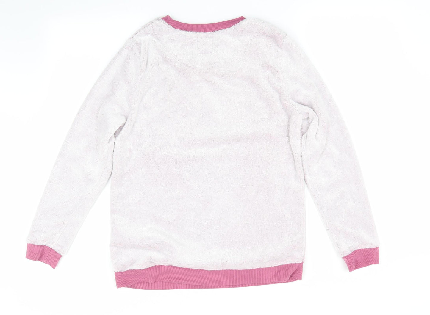 Disney by Love to Lounge Womens Pink Solid   Pyjama Top Size M  - Disney in sequins Fluffy