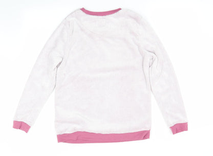 Disney by Love to Lounge Womens Pink Solid   Pyjama Top Size M  - Disney in sequins Fluffy
