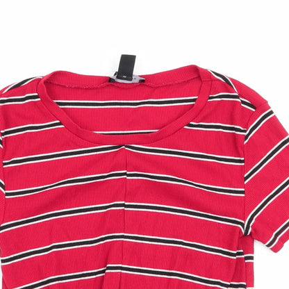 Womens UK Size 12 New Look Red Tunic T-Shirt