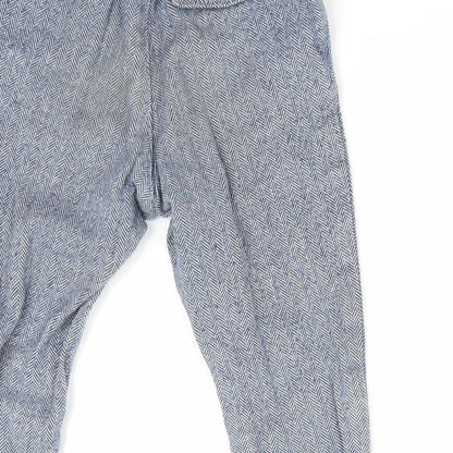 H&M Boys Blue Herringbone  Cargo Trousers Size 12 Months  - Chino Style