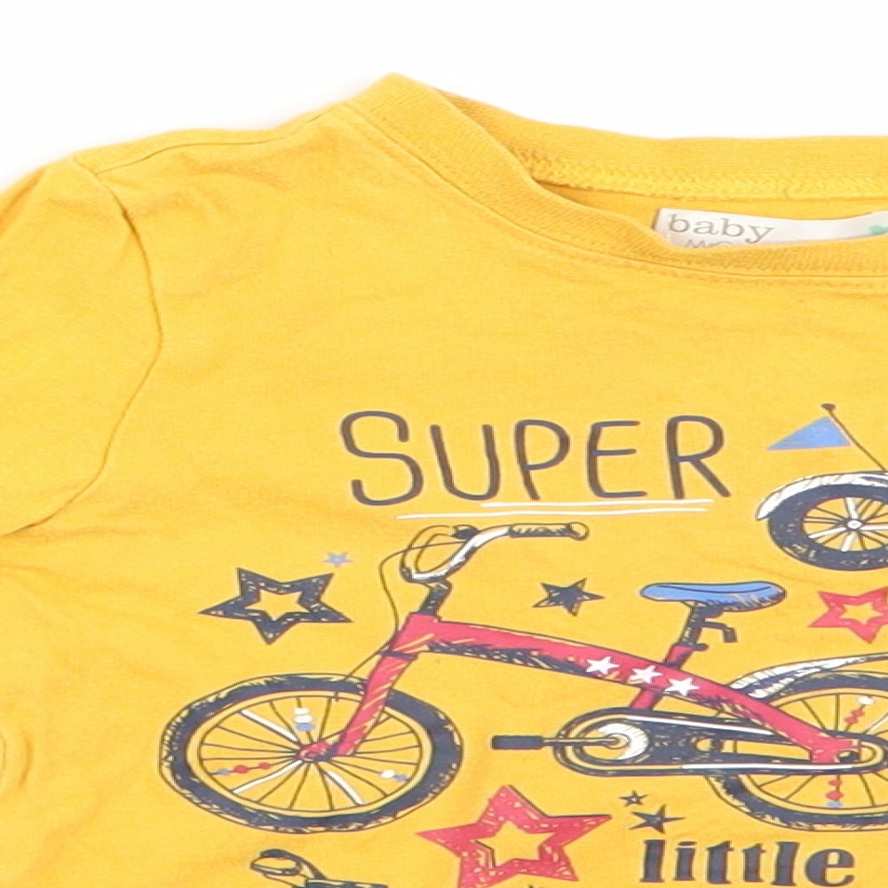 Baby M&Co Boys Yellow   Basic Casual Size 12-18 Months  - Bicycles Super Awesome Dude