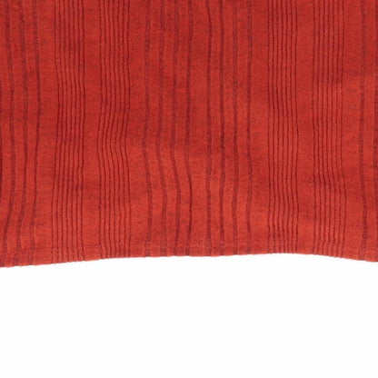 SheIn Womens Orange Striped  Pullover Jumper Size S  - Dark Orange Cropped Ruched Crossover Hemline