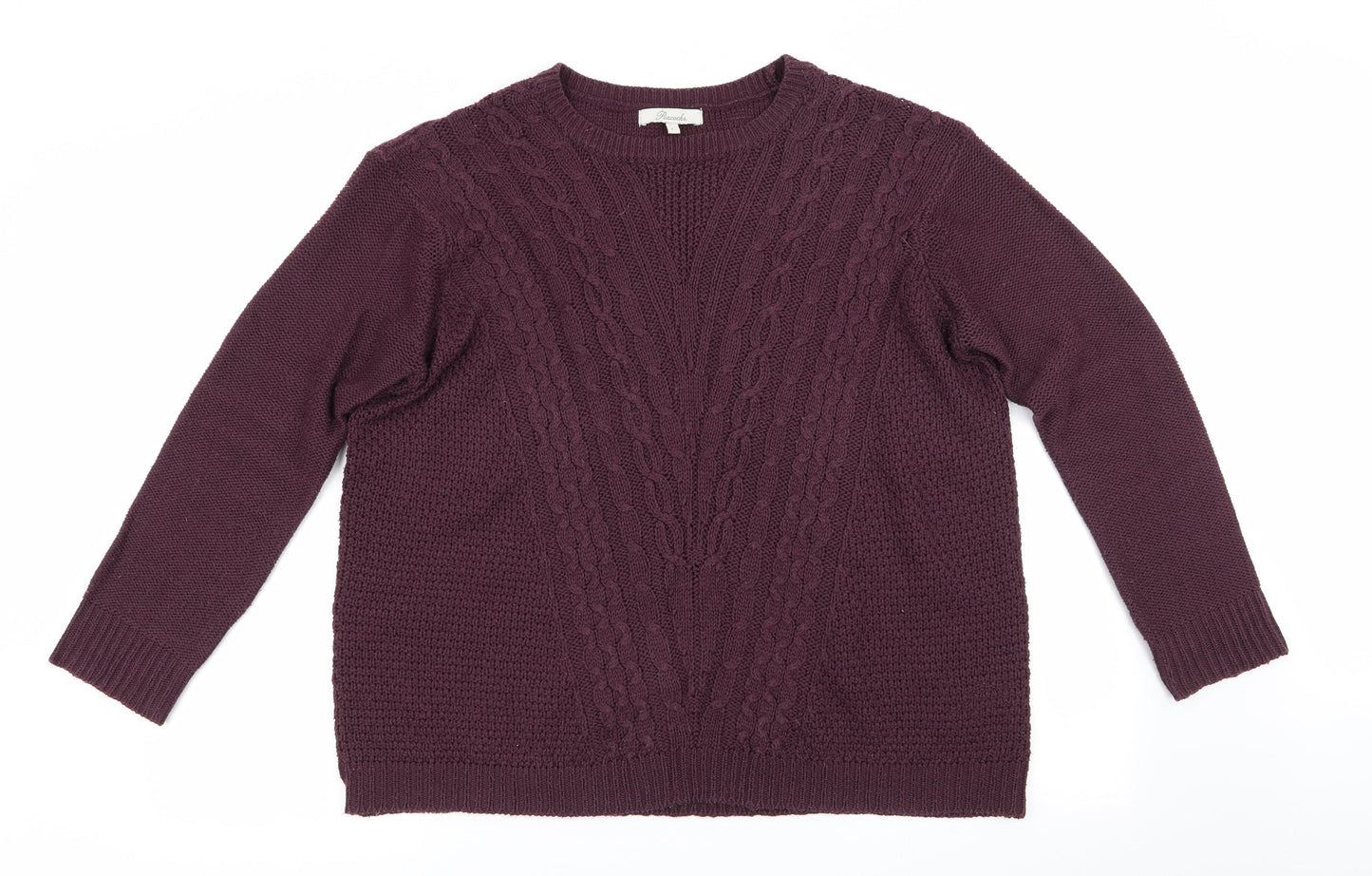 Womens UK Size L Peacocks Purple Pullover Jumper
