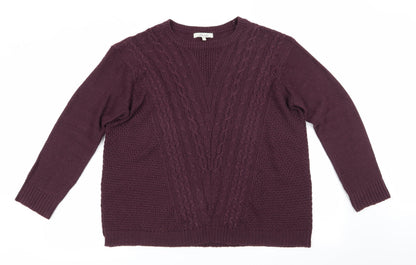 Womens UK Size L Peacocks Purple Pullover Jumper