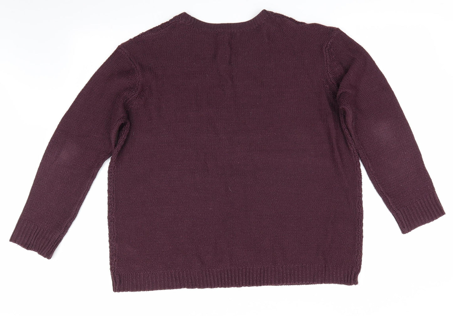 Womens UK Size L Peacocks Purple Pullover Jumper