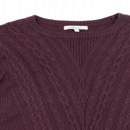 Womens UK Size L Peacocks Purple Pullover Jumper