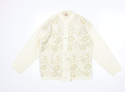 Womens UK Size 12 Preworn Beige Cardigan Jumper