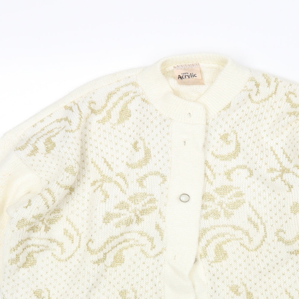 Womens UK Size 12 Preworn Beige Cardigan Jumper