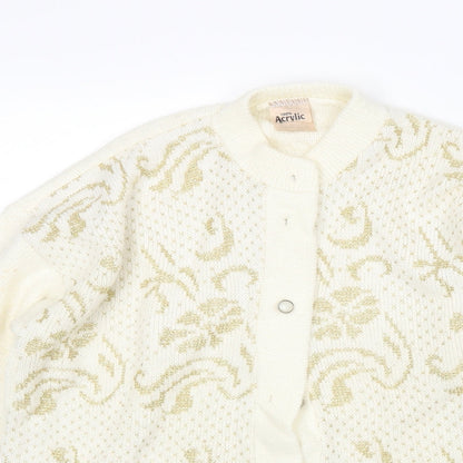 Womens UK Size 12 Preworn Beige Cardigan Jumper