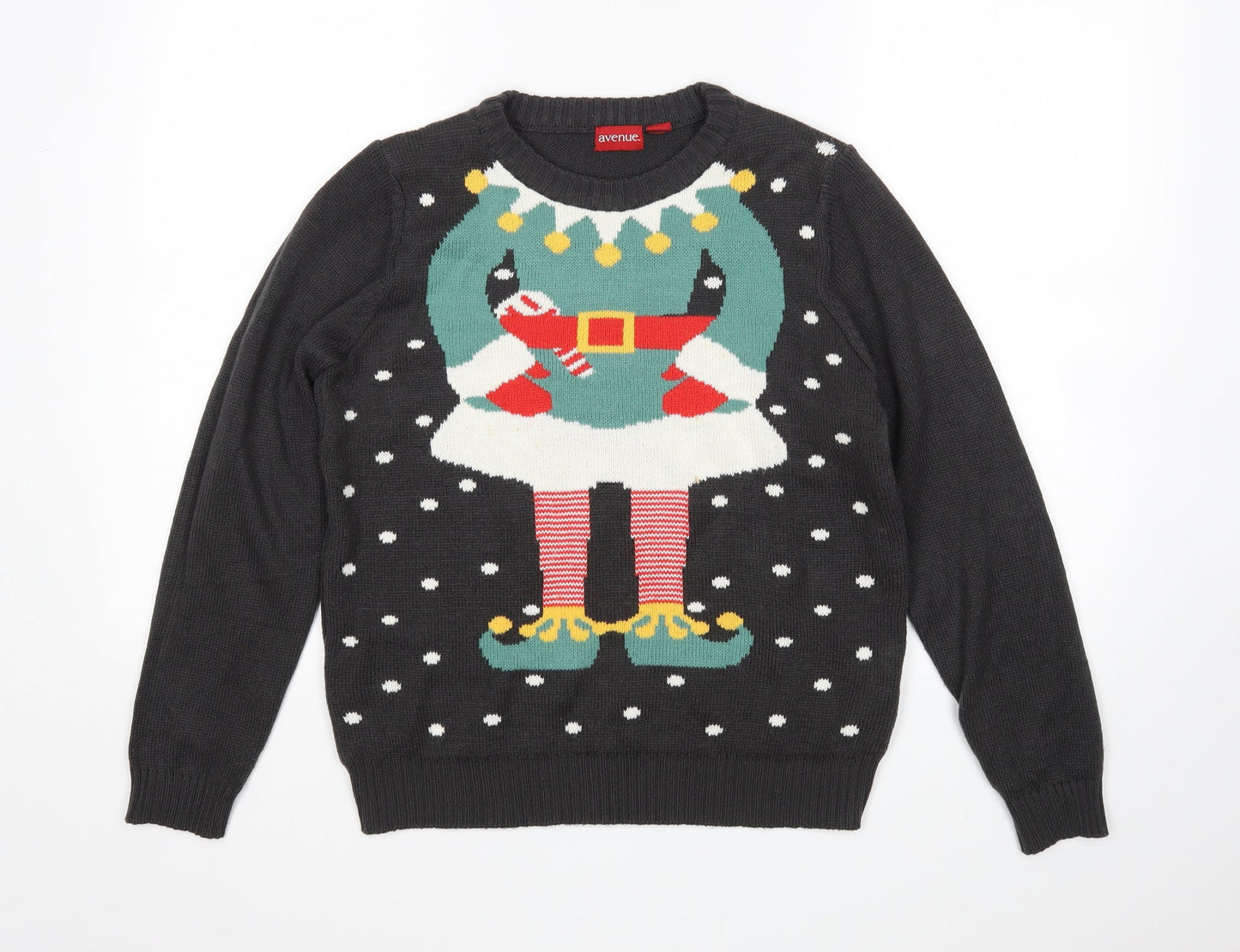 Avenue Womens Multicoloured Polka Dot  Pullover Jumper Size S  - Christmas