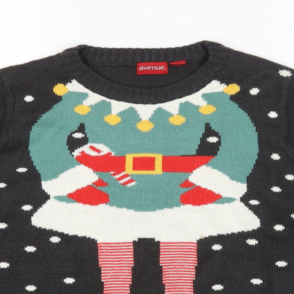 Avenue Womens Multicoloured Polka Dot  Pullover Jumper Size S  - Christmas