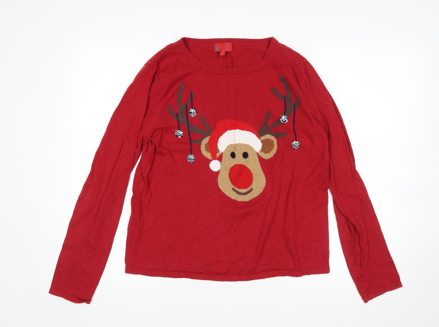 Womens UK Size 8 NEXT Red Pullover Jumper