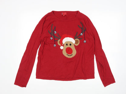 Womens UK Size 8 NEXT Red Pullover Jumper