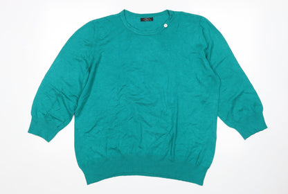 Womens UK Size XL BM Green Pullover Jumper