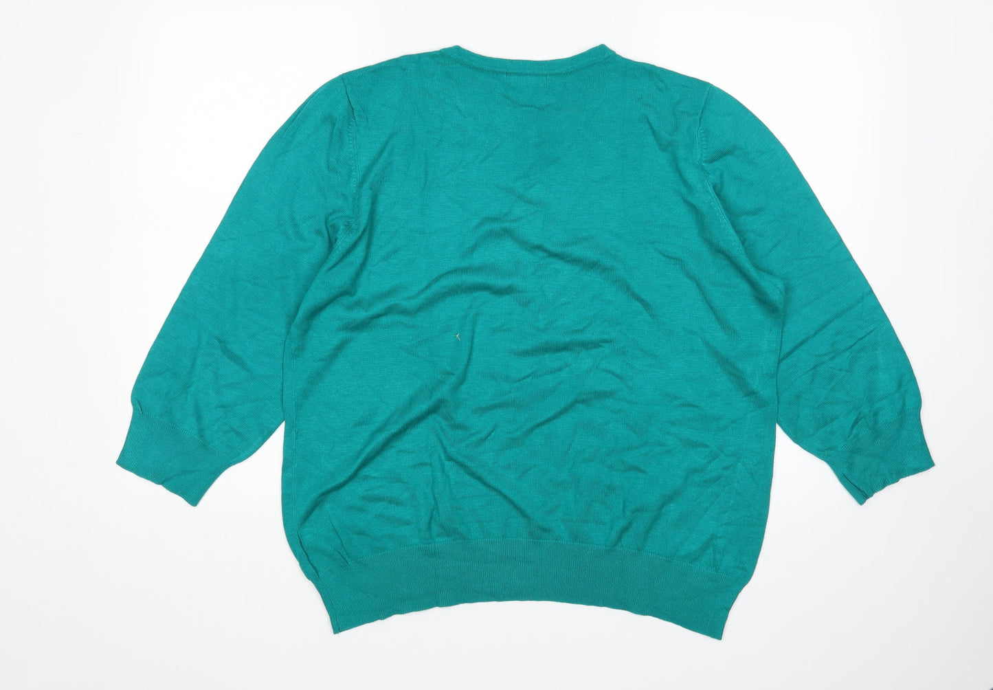 Womens UK Size XL BM Green Pullover Jumper