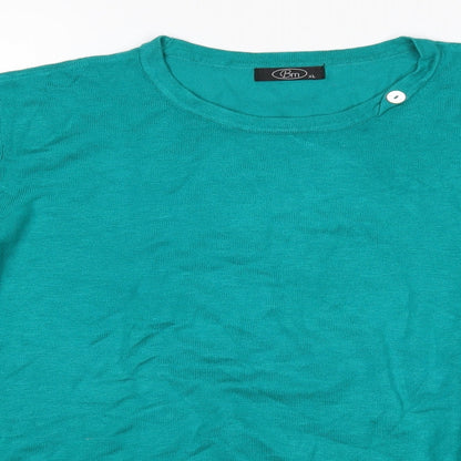 Womens UK Size XL BM Green Pullover Jumper